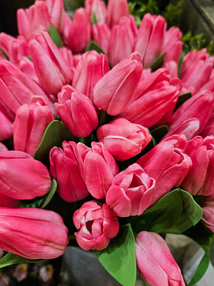 A grouping of real-touch tulip floral stems