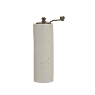 White Stoneware Salt/Pepper Grinder