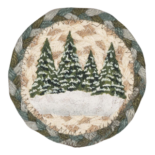 Woven Coasters | Holiday Village Trees