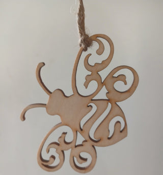 Handmade Scrolled Bee Ornament