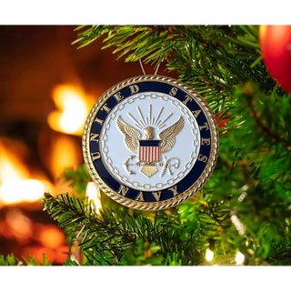 Navy Medallion Ornament