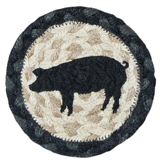 Woven Coasters | Pig Silhouette