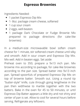 Fudge Brownie Dip Mix