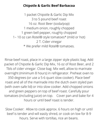 Chipotle & Garlic Dip Mix