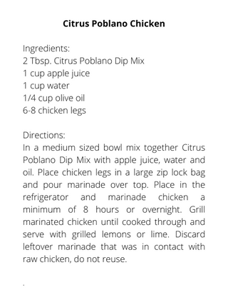 Citrus Poblano Dip Mix