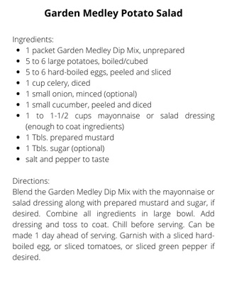 Garden Medley Dip Mix