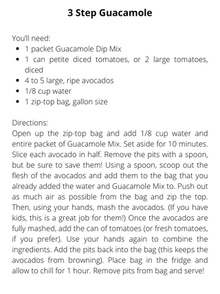 Guacamole Dip Mix