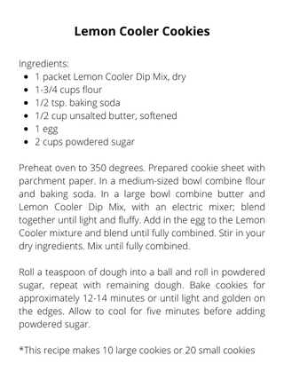 Lemon Cooler Dip Mix