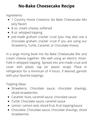 No Bake Triple Chocolate Cheesecake Mix