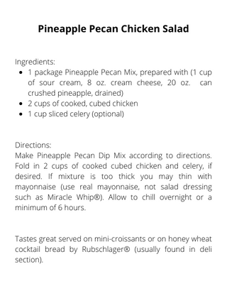 Pineapple Pecan Cheesespread Mix