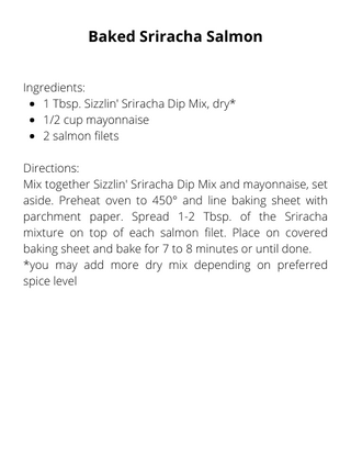 Sizzlin' Sriracha Dip Mix