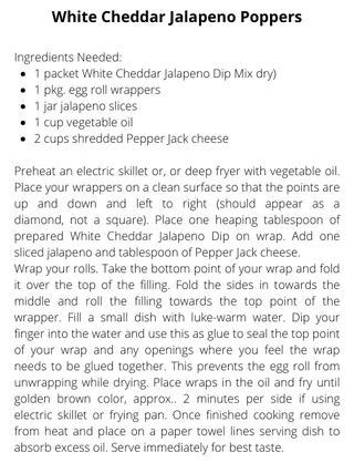 White Cheddar & Jalapeno Dip Mix