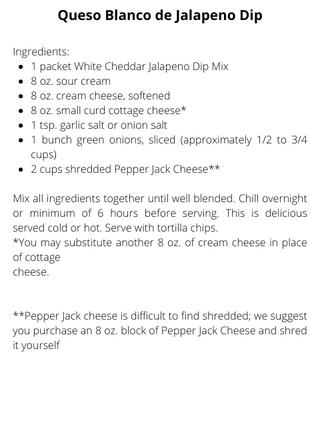 White Cheddar & Jalapeno Dip Mix